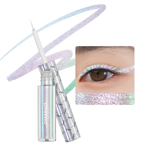CHARMACY Chameleon Liquid Glitter Eyeliner, Highly Pigmented, Metallic Intense MultiColor Shifting waterproof Eyeliner, Ultra-Fine Tip, Longwearing, Smudge-proof (#303)