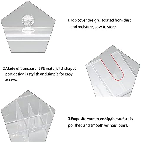 Cotton Pad Holder Organizer, Acrylic Makeup Cotton Swab Holder Multipurpose Cotton Pads Dispenser Container with Lids and 4 Sections, Cotton Bud Storage Organizer Box for Bathroom Bedroom
