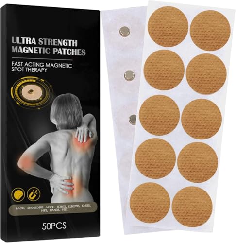 50 Pieces Magnetic Acupressure Patches, 600 Gaussian, Magnetic Patch for Pain Relief, for Body Sticker, Relaxation Pain Relief Magnets Acupressure Magnet Acupressure Magnetic Plaster for Knee