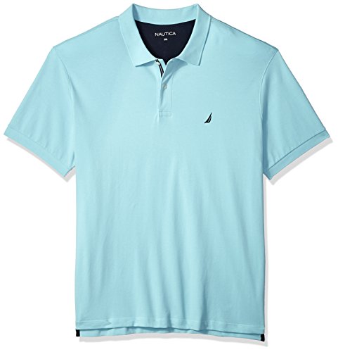 Nautica Men's Tall Classic Short Sleeve Solid Deck Polo Shirt, Harbor Mist, 1X Big