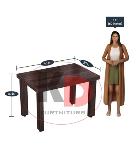 Image of Sheesham Wood Dining Table 4 Seater || 4 Seater Dining Table with Chair || Dining Room Set || Dining Table Set || Wooden Dining Table 4 Seater || 4 Seater, Walnut