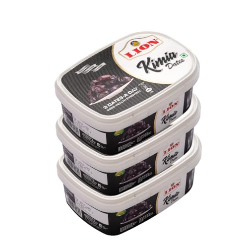 Image of Lion Dates Kimia Mazafati Dates, 1.5kg (500g x 3 Packs) - Premium Soft Khajoor /Khajur, Nutritious Dry Fruits Pack of 3