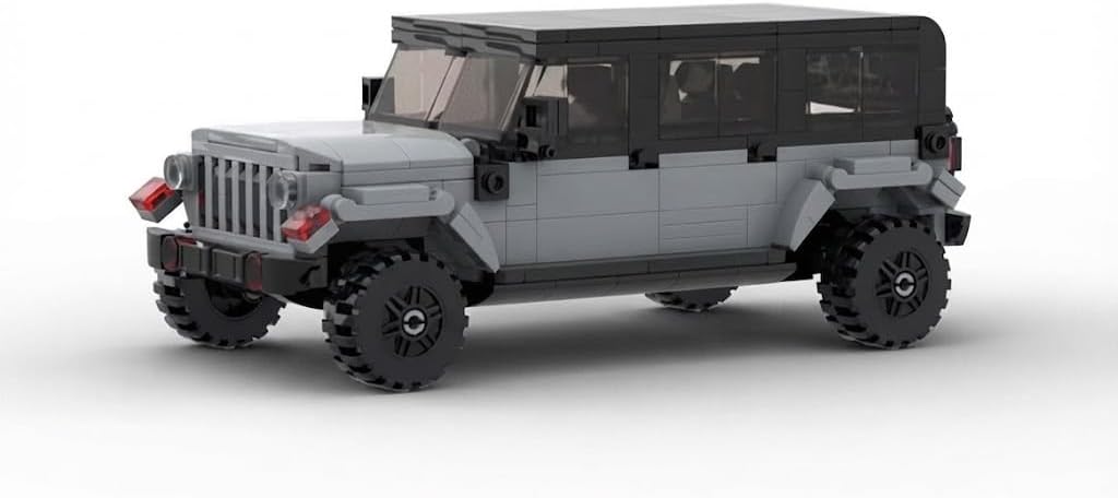 439PCS Grey Luxury Off-Road SUV Building Blocks Set – DIY MOC G-Class Style Vehicle Model Kit with Detailed Interior – Rugged 3D Toy Truck Bricks for Diorama Display – Gifts for Teens & Adults