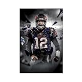 KIMEYT Poster sur toile de Tom Brady pour décoration de chambre à coucher, bureau, chambre, cadeau (20 x 30 cm)