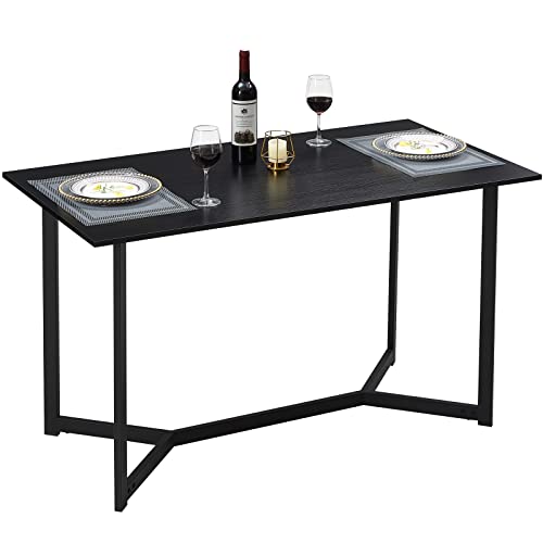 Saygoer Black Dining Table 51.2 Inch, Multifuntional Modern Dining Room Table For 2-4, Space Saving Rectangular Kitchen Table, Heavy Duty Metal Frame, Industrial Dinner Table, Easy Assembly #TOP12