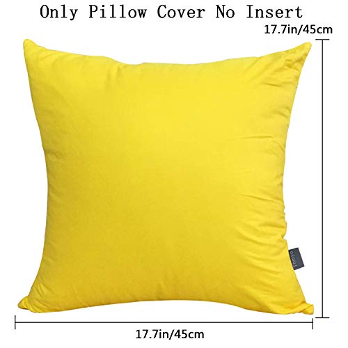 4-Pack 100% Cotton Comfortable Solid Decorative Throw Pillow Case,Thmyo Square Cushion Cover Pillowcase Sublimation Blank Pillow Covers Diy Throw Pillowcase For Couch Sofa(18X18 Inch/ 45X45Cm,Yellow) #TOP7