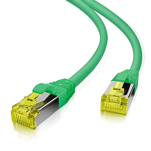 Helos GRS zertifiziertes Cat 6a Patchkabel mit Cat 7 Rohkabel TPE grĂĽn 3,0m