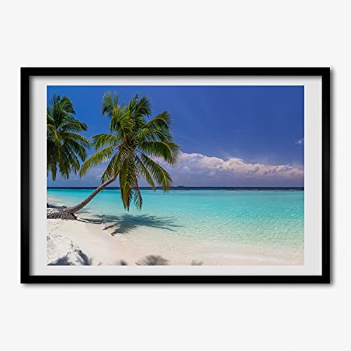 Tableau Moderne Panorama De La Plage Cadre Bois 70x50