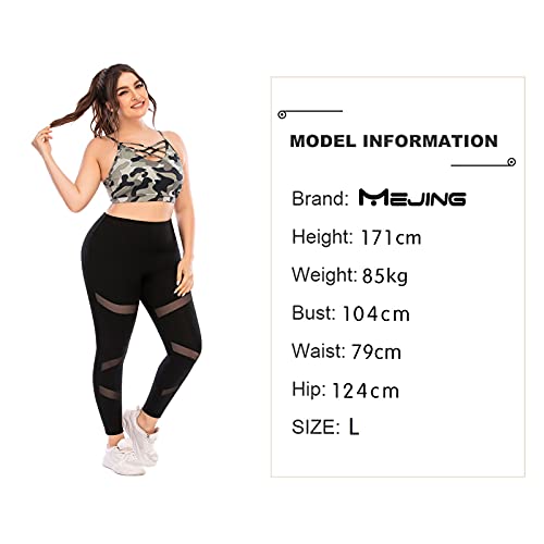 Plus Size Leggings, Black Mesh Yoga Pants For Women With Pockets High Waisted Tummy Control & Squat Proof Workout Leggings Black 2Xl #TOP6