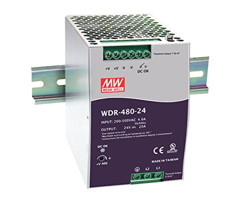 MEAN WELL WDR-480-48 480W 10A 48V fuente industrial para riel DIN