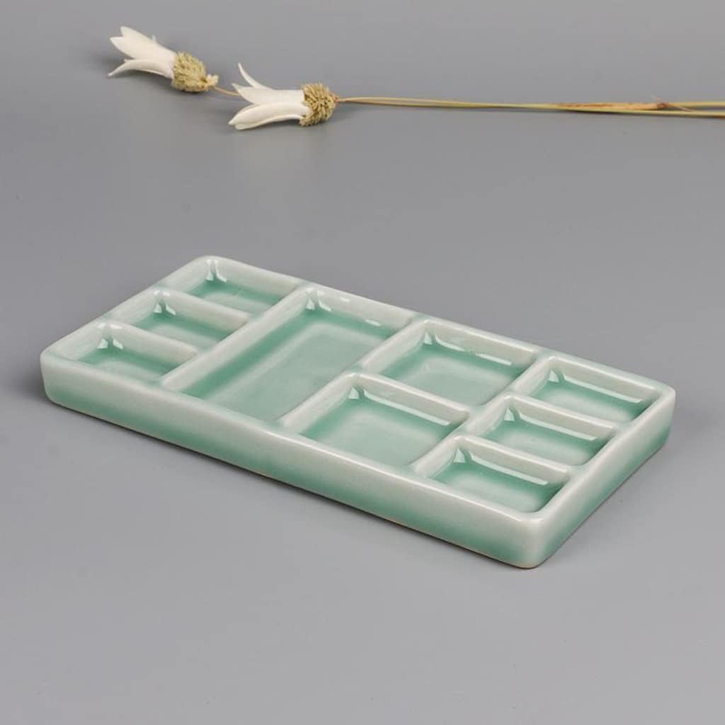 Ceramic Multi-Grid Palette Watercolor Gouache Pigment Porcelain Plate Jingdezhen Color