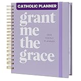 Blessed is She 2026 Yearly Catholic Planners for Women - 8'x10' Purple Big Spiral Bound Catholic Liturgical Planner, Christian Gifts for Women Faith, Daily Planner Organizer for Students