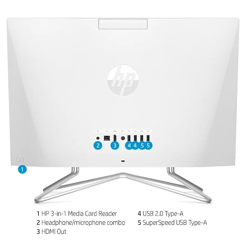 Hp 2023 21.5" Fhd All-In-One Desktop Intel 4-Core Pentium Silver J5040 Intel Uhd Graphics 16Gb Ddr4 256Gb Nvme Ssd Wifi Ac Bt Hdmi Webcam Rj45 Wilress Kb&Mouse White Windows 11 Pro W/Re Accessories #TOP5