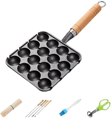 Heavy duty meatball frying board octopus meatball chicken cake food meatball Nonstick Stuffed Pancake Pan, Munk/Aebleskiver/Ebelskiver