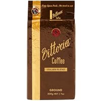 Vittoria Coffee Premium Italian Ground Coffee 200g. Honey & Toasty Notes with a Medium Intensity. Perfect with Home Filter Machines, Pour Over, Chemex, Plungers. (Packaging May Vary)