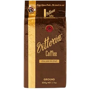 Vittoria Coffee Premium Italian Ground Coffee Honey & Toasty Notes with a Medium Intensity. Perfect with Home Filter Machines, Pour Over, Chemex, Plungers.