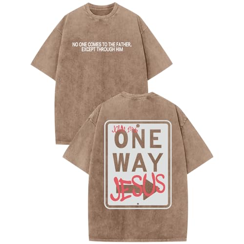 BeWithYou Christian Shirts for Men Jesus Religious Tshirts Vintage Faith God Shirt Inspirational Bible Verse Graphic Tops（Coffee,2XL）