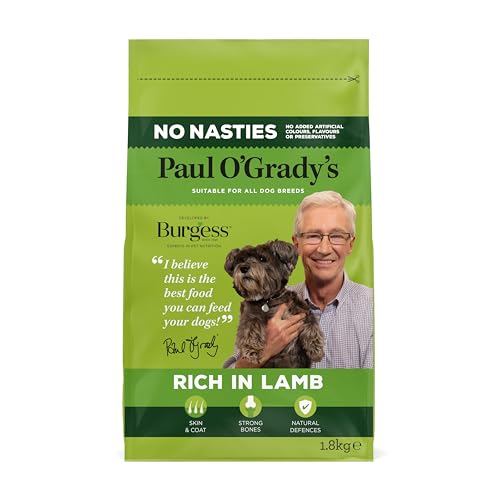 Paul O'Grady, No Nasties Lamb Dry Dog Food, 7.2KG - Suitable For All Adult Dog Breeds (4 Packs of 1.8KG)