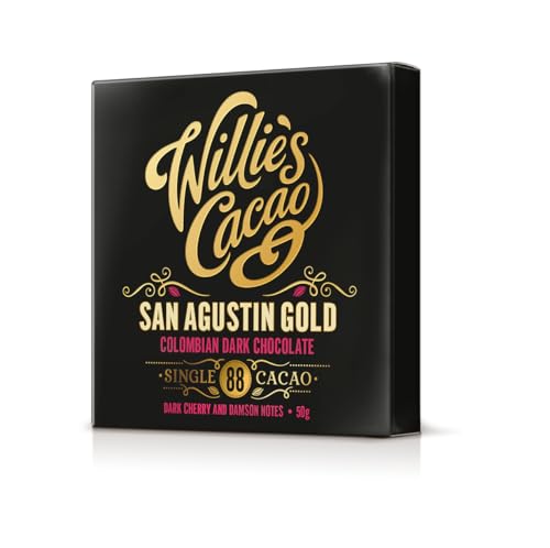 Willies Cacao - 88% San Agustin Dark Chocolate bar - 50g - Red Fruit Notes - Single Estate Colombian Cocoa - Vegan - Artisan Made