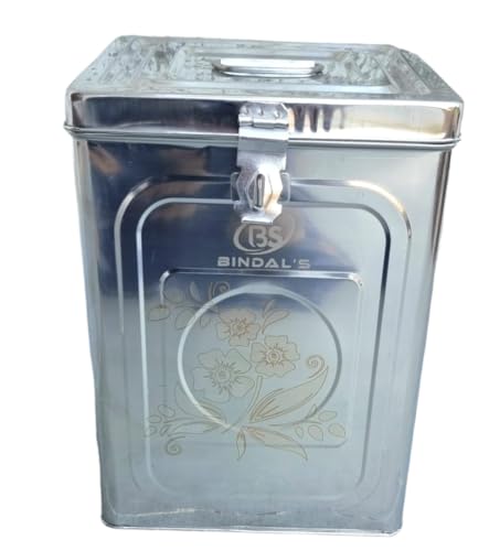 Image of JMTC Stainless Steel Grocery Container /Dabba /Canister for rice,SUGER Square Containers set | 5 pieces - 3kg, 5kg, 7kg, 10kg, 15kg