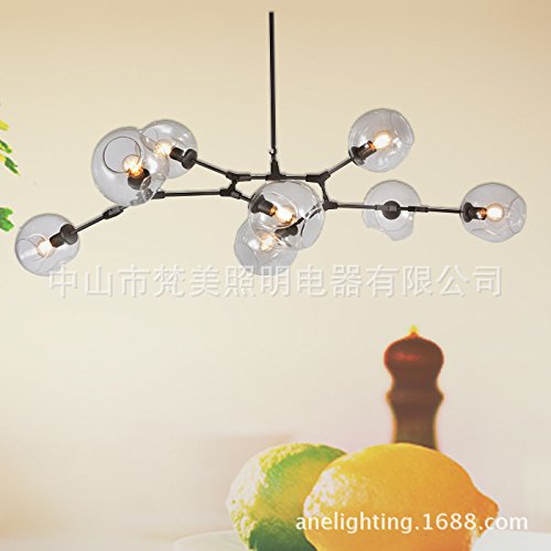 YanCui@ Modern art Loft chandeliers, clothing store living room dining room iron tree branch lights , 10 black without light source