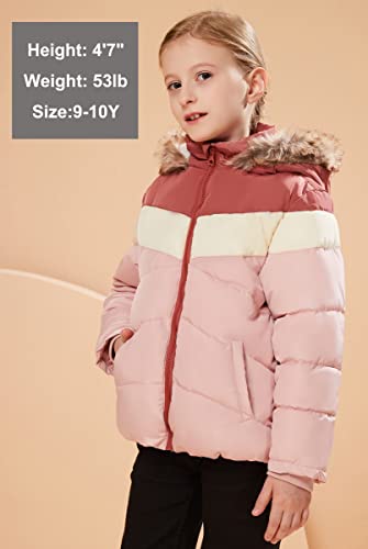 maoo garden Girls Puffer Winter Coats Sherpa Lined Fur Water-Resistant Lightweight Jacket2