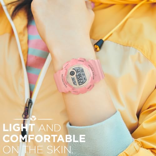 Image of Carlington Kids Digital Watch for Boys and Girls Age 3 to 14 Years Multicoloured Band with Alarm and Date Display - 9121