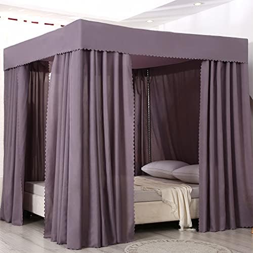 Fabric Bed Drapes Mesh Protection Canopy Shielding Netting, King Size Queen Twin Size Mosquito Net Canopy，Solid Color Princess Corner Post Bed Canopy for Girls & Adults - Elegant Curtain Net