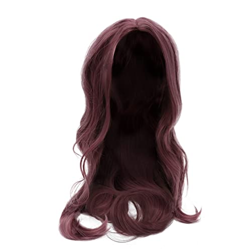 FRCOLOR Purple Long Curly Wig Dyed Wig Lace Front Synthetic 