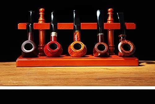 Pipe Stands for Cigar, Wooden Tobacco Pipe Stand Rack Display Holder for 5 Smoking Pipes, Rose Wooden Smoking Pipe Stand Universal,Practical Safer Decorative