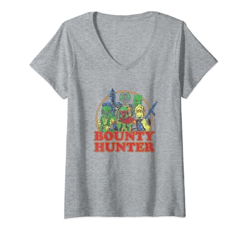 T-shirt Star Wars Boba Fett femme col V haut Bounty Hunters original