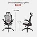 Office Chair Desk Chair Computer Chair Ergonomic Rolling Swivel Mesh Chair Lumbar Support Headrest Flip-up Arms High Back Adjustable Chair for Women& Men,Black