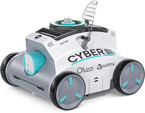 Ofuzzi Cyber 1200 Pro Cordless Robotic Pool Cleaner, Dual Navigation Path, Max.130 Mins Runtime, Stronger Suction Power Pool Robot for Above/In Ground Pools Up to 1076ft² (Blue)