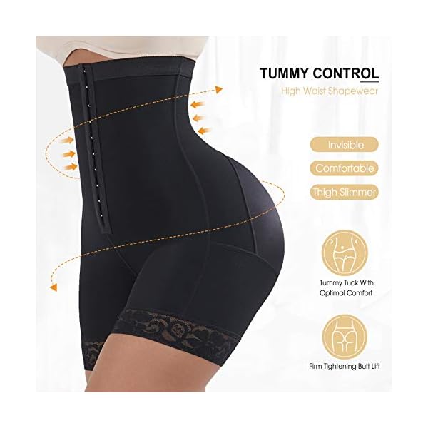 Lover-Beauty-Women-High-Waist-Body-Shaper-Butt-Lifter-Firm-Control-Shapewear-Boyshorts Lover-Beauty Slimmer Body Shaper High Waist Shapewear Tummy Control Panty Seamless Boyshorts Black L