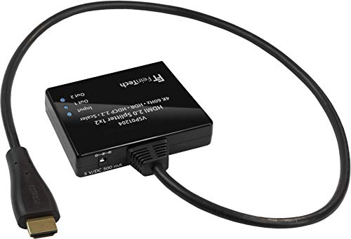 FeinTech VSP01204 HDMI-Splitter Ultra-HD 4K 60Hz HDR mit Scaler, Schwarz