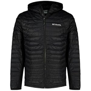 Columbia Men’s Powder Pass Hybrid Hooded Jacket, Hooded Puffer Jacket, Black, S