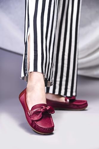 Image of JM LOOKS Women's Loafers with Bow Detail | Stylish Slip-On Flats for Daily Comfort and Stylish