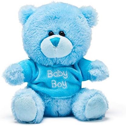 Newborn Baby Boy Gift Set - Hand Packed Blue Hamper with Suitcase Keepsake Box, Soft Toy Bear, Swaddling Muslin Cloth, Clothes and Essentials for New Mother Baby Showers