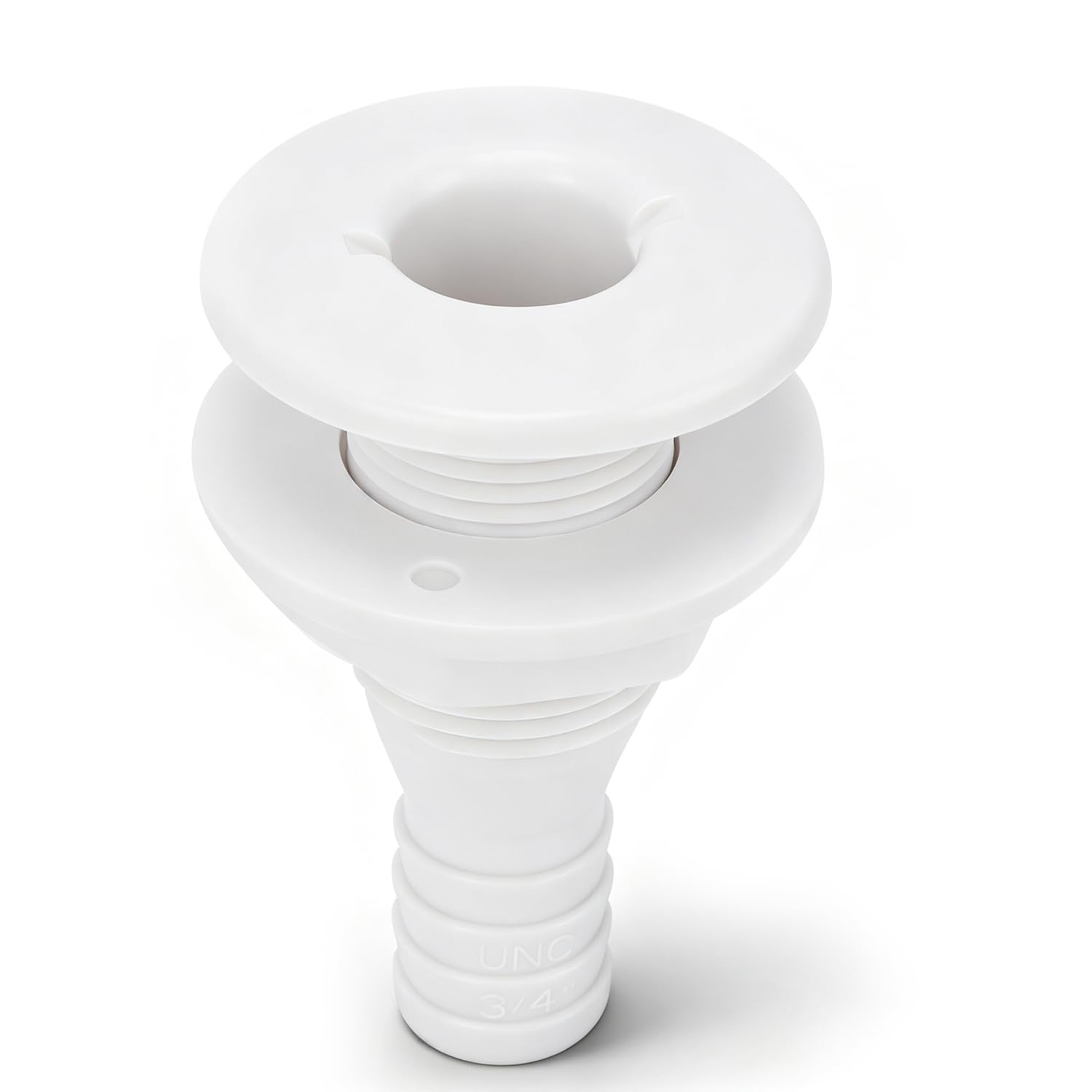 Tissting Marine Straight Thru Hull Fitting ABS Plastic Water Drain Outlet Plumbing Valve Hose Thru Drain Connector for Boat, Yachts(3/4in 80mm)