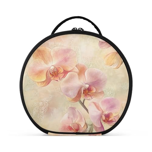 Takiito Floral Travel Makeup Case Portable Makeup Box Artist Cosmetic Case Organizer With Adjustable Dividers