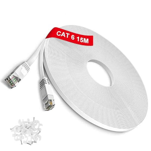 TBMax 30m/10m/15m/20m Lan Kabel Cat6 Flach Netzwerkkabel High Speed 250 MHz 1000Mbit/s Gigabit Ethernet-Kabel RJ45 Internetkabel Kompatibel… – Ansicht 1