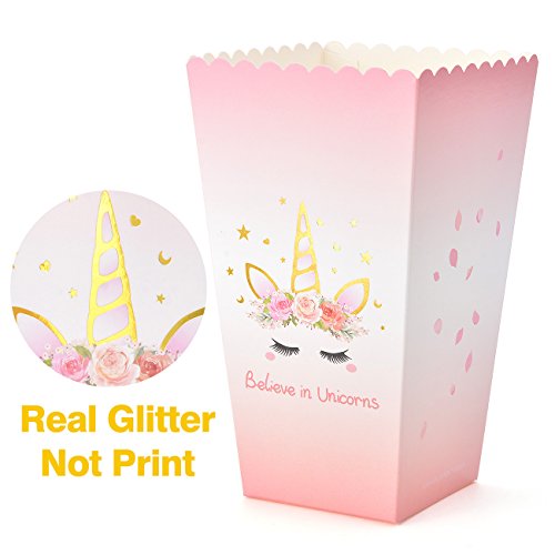 LUCK COLLECTION Cajas de Unicornio para bomboneras para Palomitas, Cajas para Ceremonias para Fiestas de cumpleaños para Unicornio, 12 Unidades