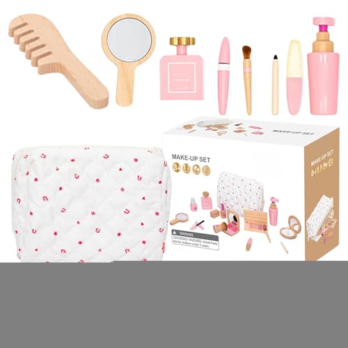 Juguetes de maquillaje de madera natural para juegos de simulación infantil