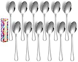 Dinner Spoon, 12 pcs Stainless Steel Silverware Spoon Only, 6.8 inch Soup Spoon, Home Kitchen Essent
