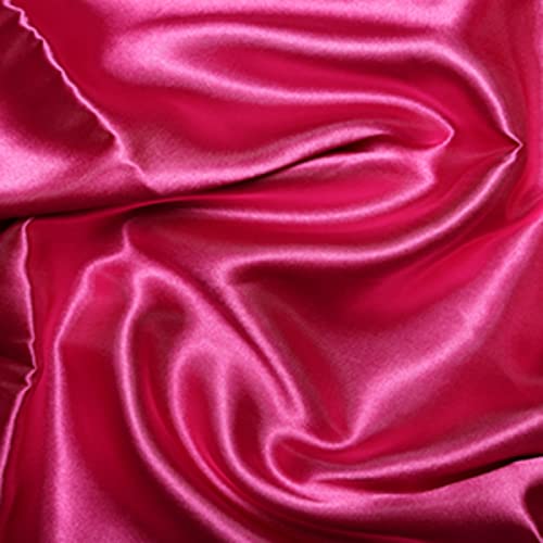 Tissu satiné cerise pour robe de mariée rouleau 10m x 150cm
