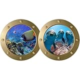 POPETPOP 2 Stück 3d Wandaufkleber mit Meeresmotiven Unterwasser Wandtattoo aus Pvc Farbintensiv Selbstklebend für Kinderzimmer und Wohnzimmer