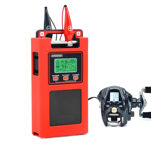 MAG CRUISE GP20A 14.8V Electric Reel Battery Compatible with Daiwa Tanacom 1000 750 Seaborg 500MJ Leobritz Shimano Plays BeastMaster ForceMaster Fishing Reel Battery with Charger and 1.5M Power Cord