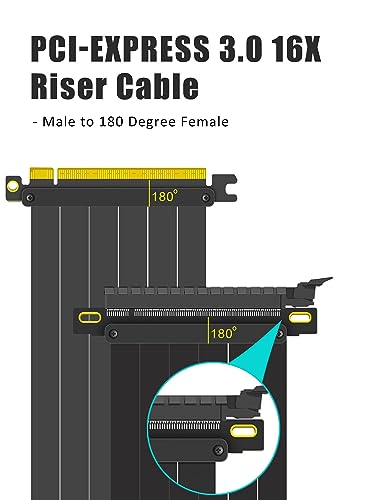 GLOTRENDS 600mm PCIe 3.0 X16 Riser Cable for Low-end PCIe 3.0 GPUs - Image 2