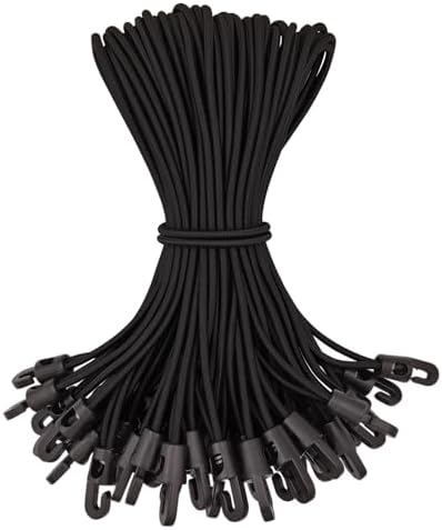 Bungee Cords with Hooks 50 Pcs - 10 Inch Elastic Bungee Ropes with ...