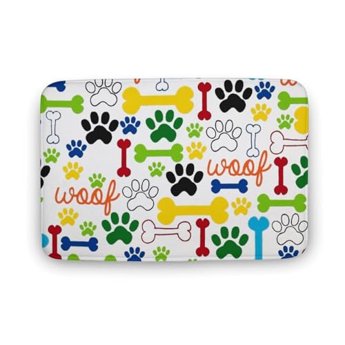 バスマット お風呂マット カラーの爪付き柄おもしろ 犬柄 足ふきマット マイクロファイバー 速乾 吸水 滑り止め やわらか ふわふわ 浴室 洗面所 キッチン 洗える 手入れ簡単 15.7"x23.6 "